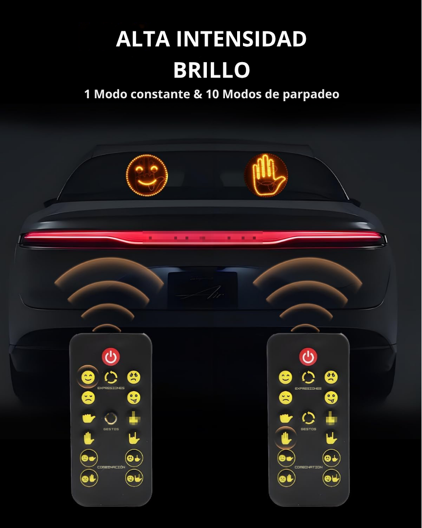 Luz Led de gestos de mano para automóviles, 4 emojis y 4 gestos